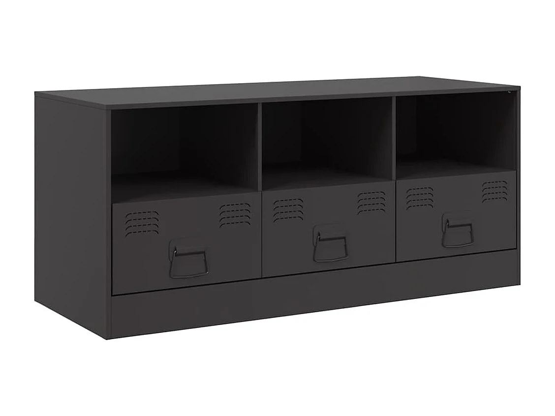 Meuble TV | Banc TV | Armoire TV noir 99x39x44 cm acier