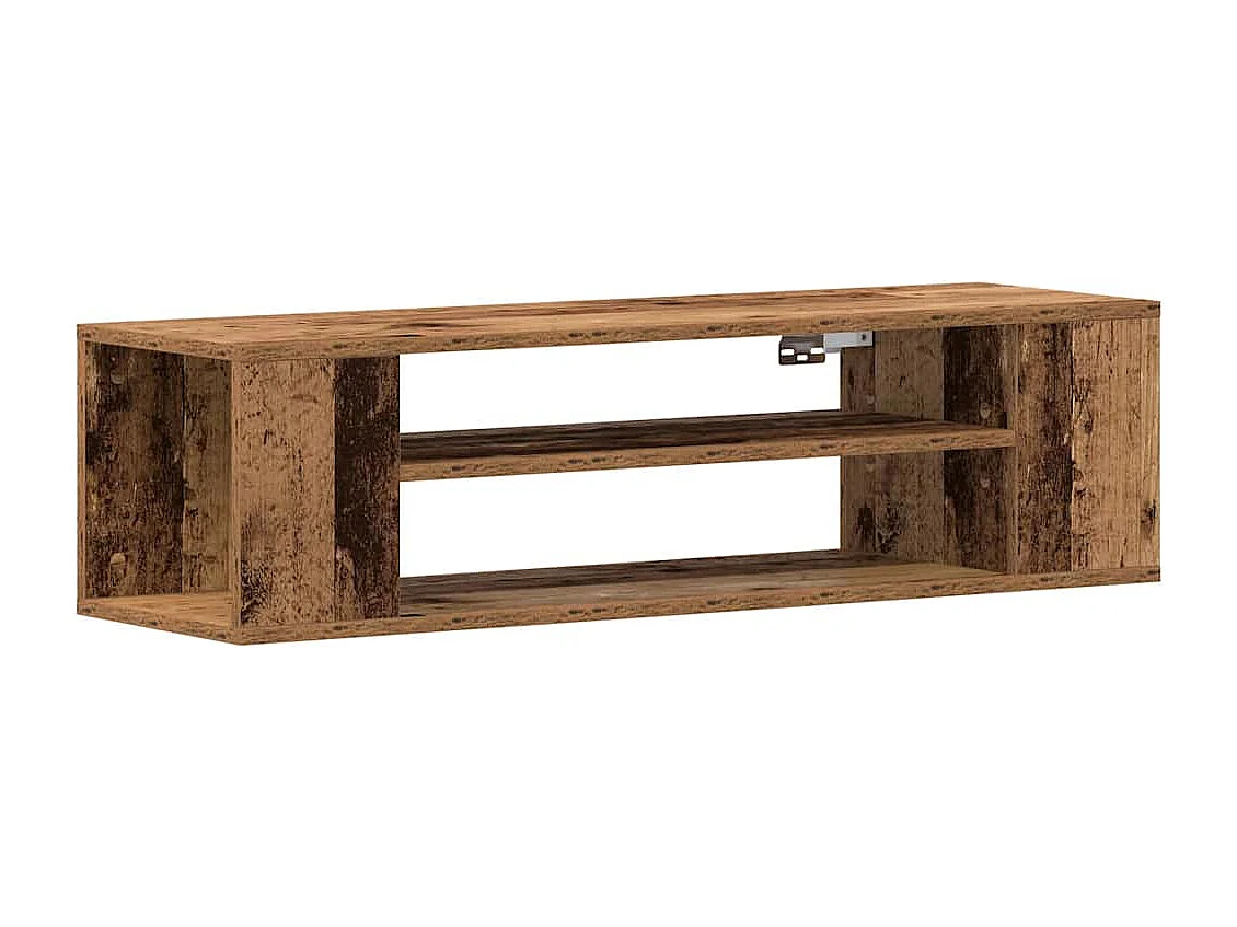 Tv-wandmeubel | TV-kast | Tv-Bank 100x30x26,5 cm bewerkt hout oud houtkleurig