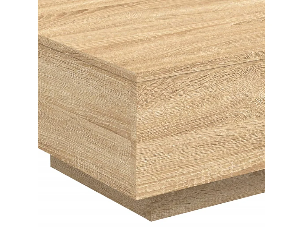 Couchtisch-Wohnzimmertisch-Beistelltische mit LED-Leuchten Sonoma-Eiche 55x55x31 cm SHL17365