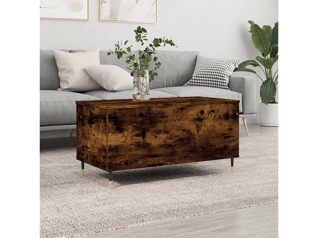 Couchtisch-Wohnzimmertisch-Beistelltische Räuchereiche 90x44,5x45 cm Holzwerkstoff SHL41094