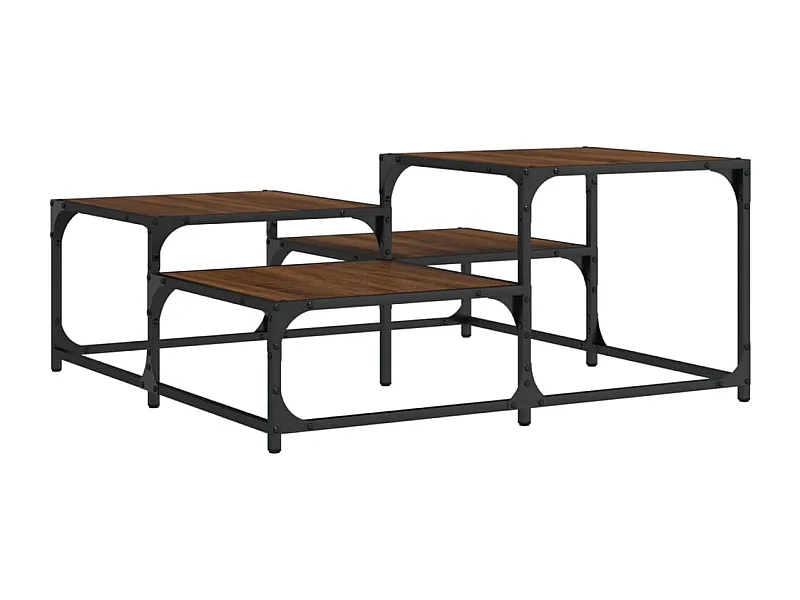 Table basse salon-Table d'appoint chêne marron 87,5x87,5x40 cm bois d'ingénierie SHL53422