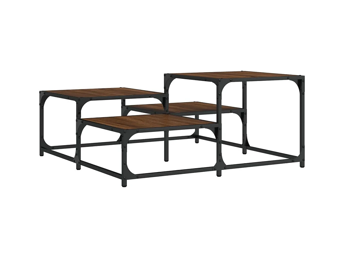 Mesa de centro-Mesa auxiliar de madera maciza de acacia 90x50x37,5 cm SHL768