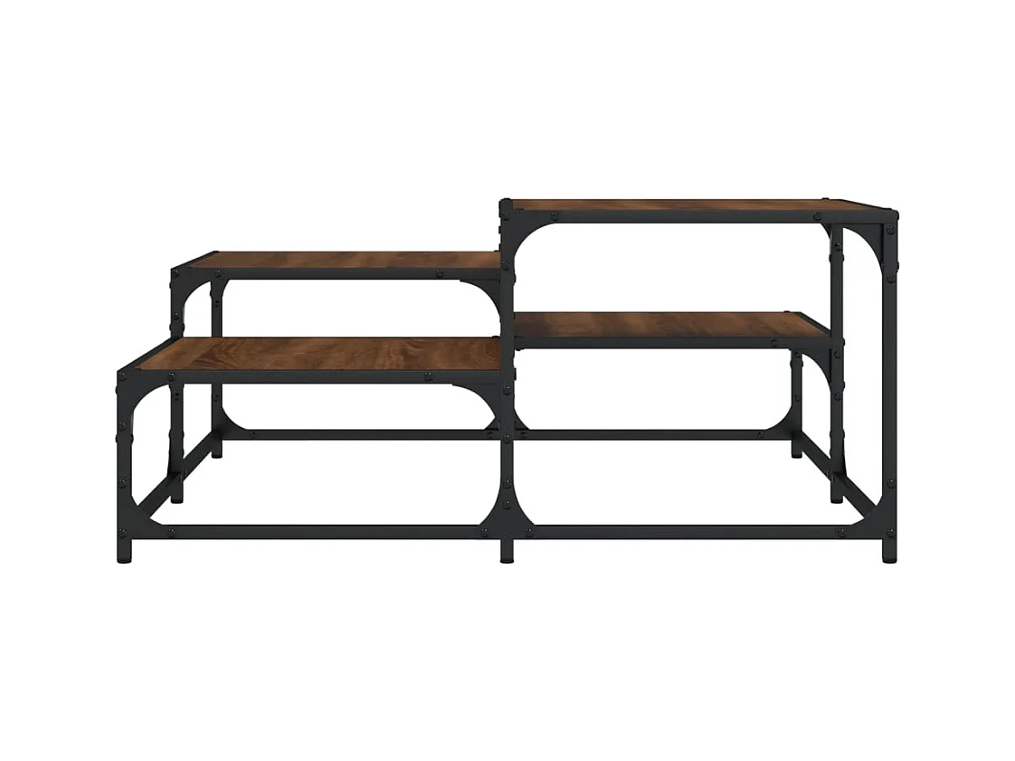 Mesa de centro-Mesa auxiliar de madera maciza de acacia 90x50x37,5 cm SHL768