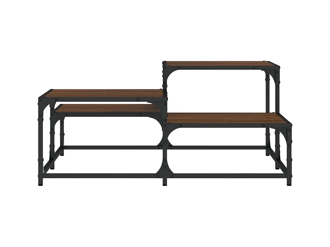 Mesa de centro-Mesa auxiliar de madera maciza de acacia 90x50x37,5 cm SHL768