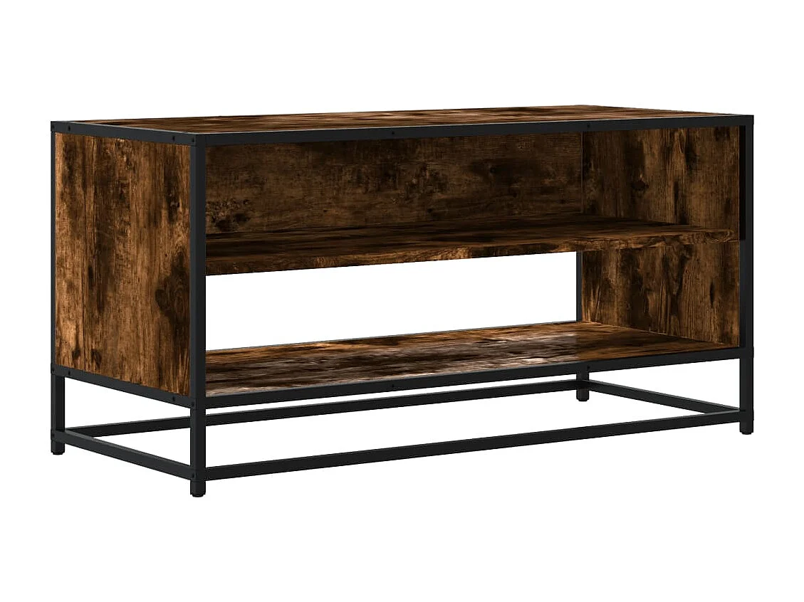 Mobile TV | Armadietto TV Rovere Fumo 91x40x46 cm Legno Multistrato e Metallo