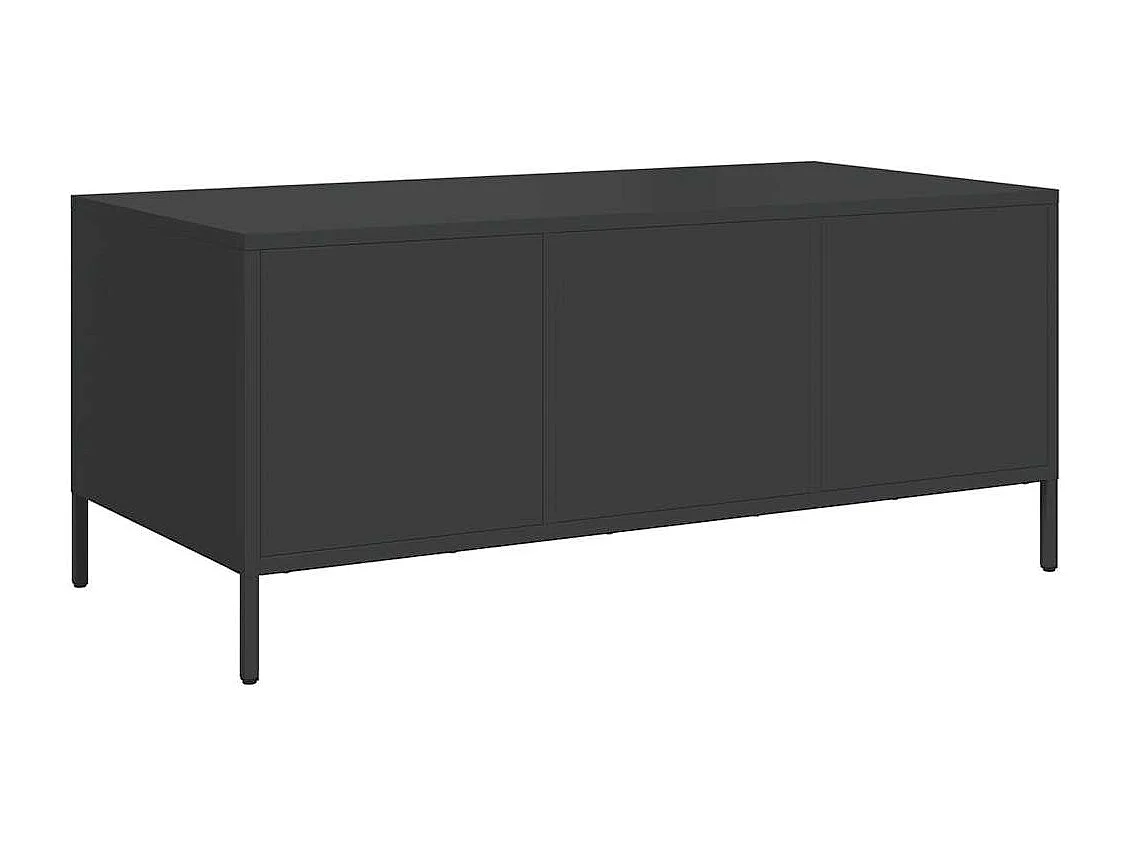 Mesa de centro | Mesa de apoio 101.5x50x43.5 cm aço laminado a frio preto