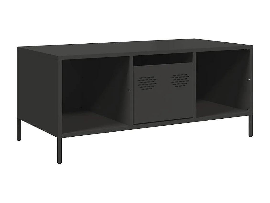 Table basse salon-Table d'appoint noir 101,5x50x43,5 cm acier laminé à froid SHL23603
