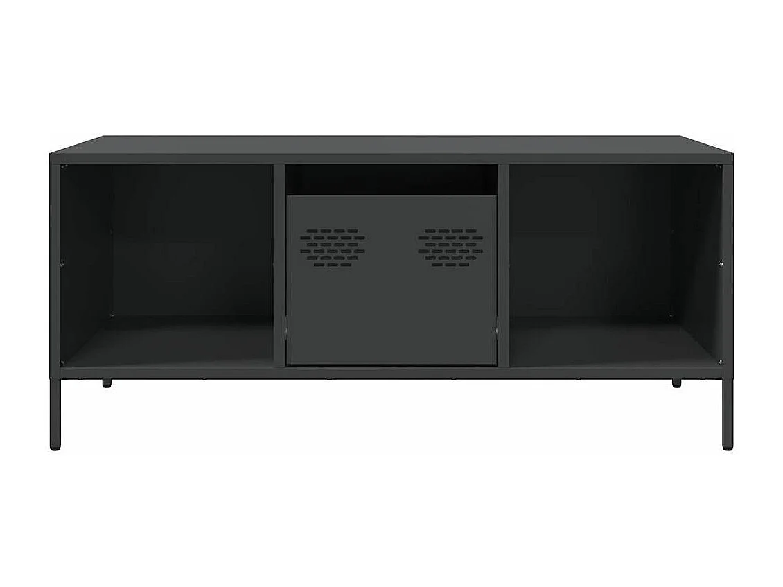 Table basse salon-Table d'appoint noir 101,5x50x43,5 cm acier laminé à froid SHL23603