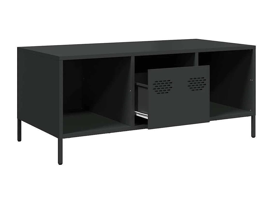 Table basse salon-Table d'appoint noir 101,5x50x43,5 cm acier laminé à froid SHL23603