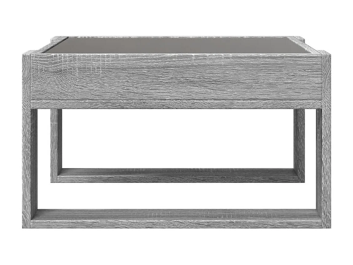 Couchtisch mit Infinity-LED | Beistelltische | Sofatisch Grau Sonoma 50x53x30 cm SHL38254