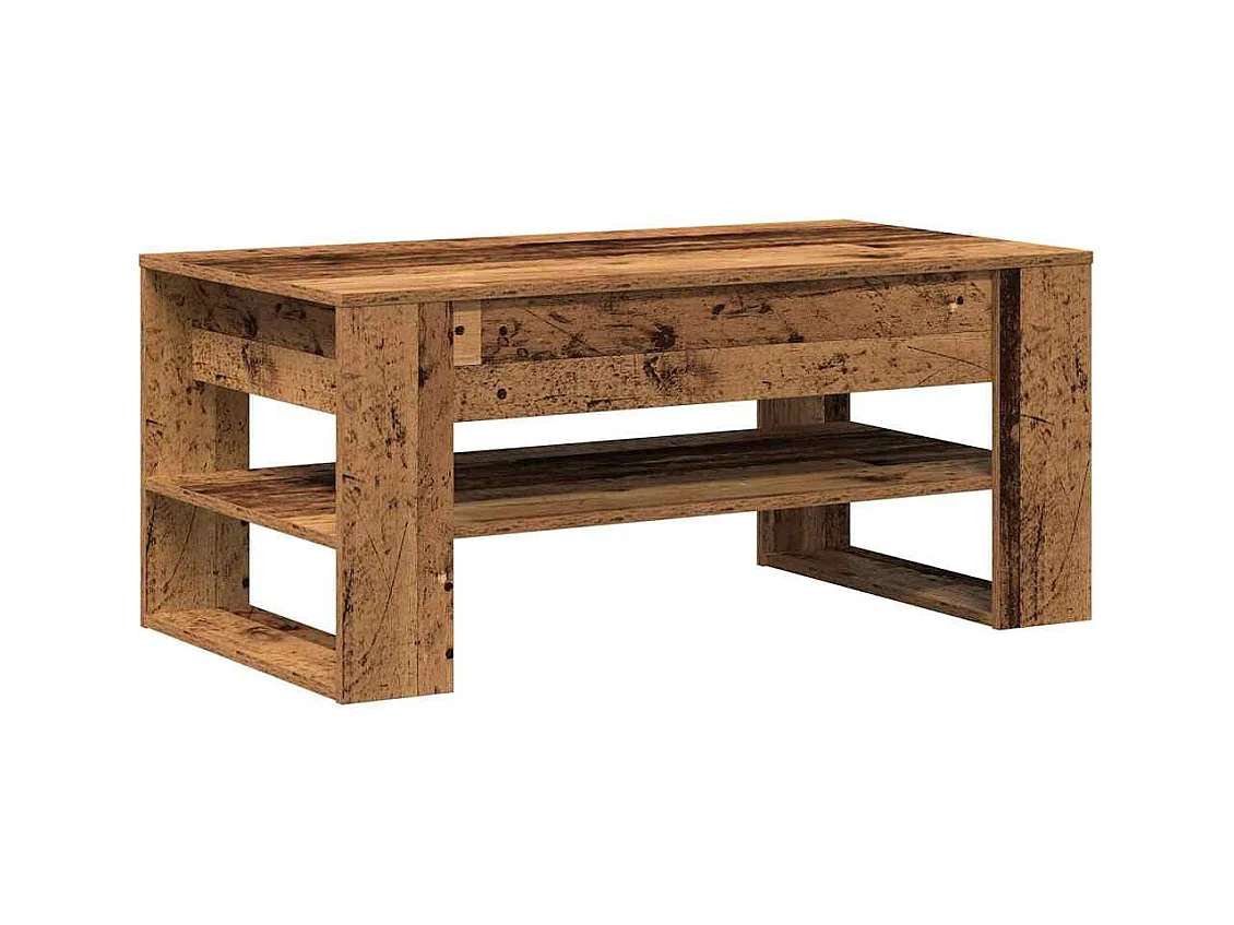 Mesa de centro-Mesa auxiliar-Mesita de centro madera contrachapada gris hormigón 80x50x40 cm SHL4184