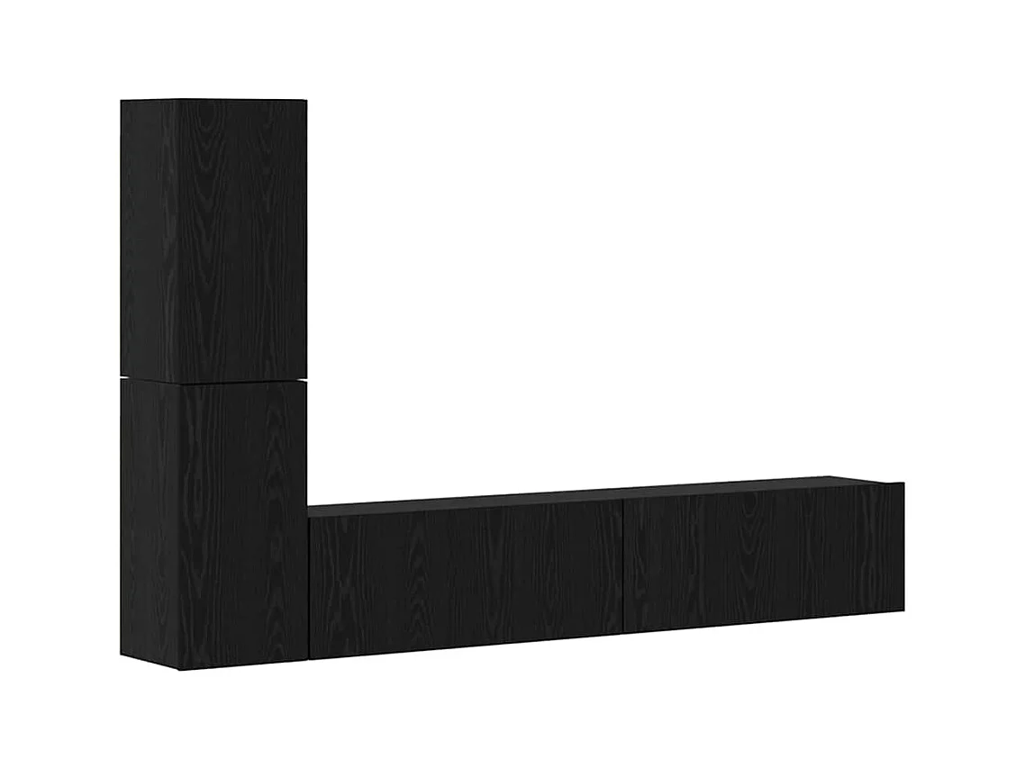 Mueble de TV | Mueble de salón de Pared Roble negro Madera contrachapada
