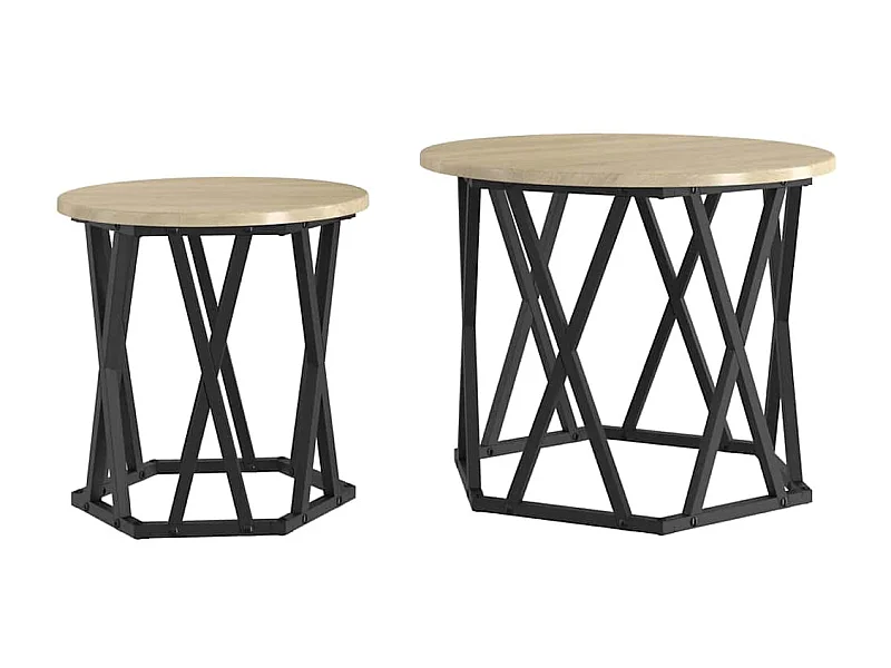 Tables d'appoint empilables 2 pcs Chêne Sonoma Bois reconstitué SHL66020