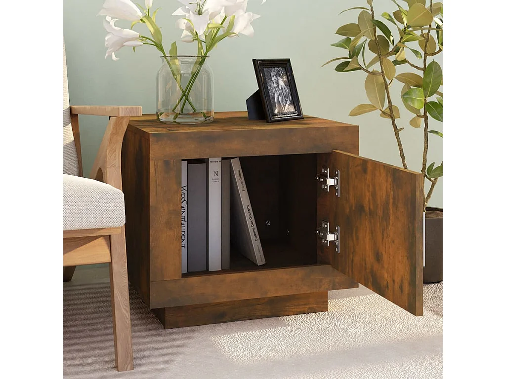 Couchtisch-Sofatisch-Beistelltische Räuchereiche 51x50x45 cm Holzwerkstoff SHL2620