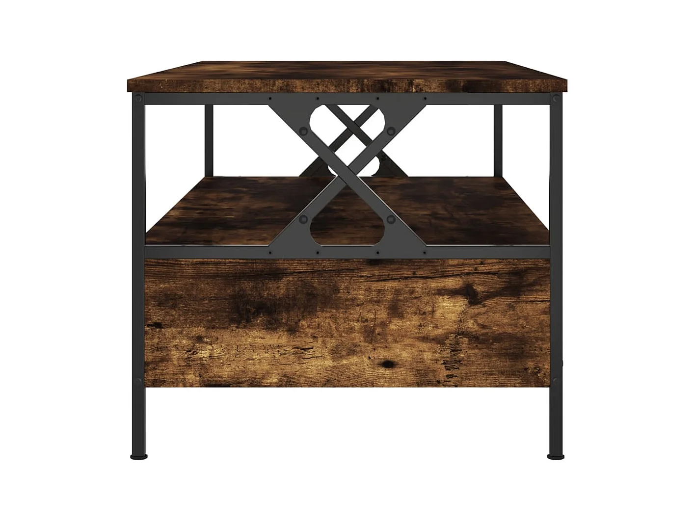 Mesa de centro-Mesa auxiliar aluminio teca 60x60x30 cm SHL4544