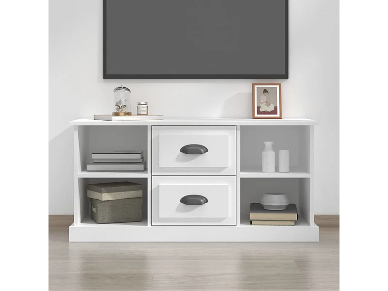Mueble para TV  | Gabinete de TV |  Mueble de salón madera contrachapada blanco 99,5x35,5x48 cm