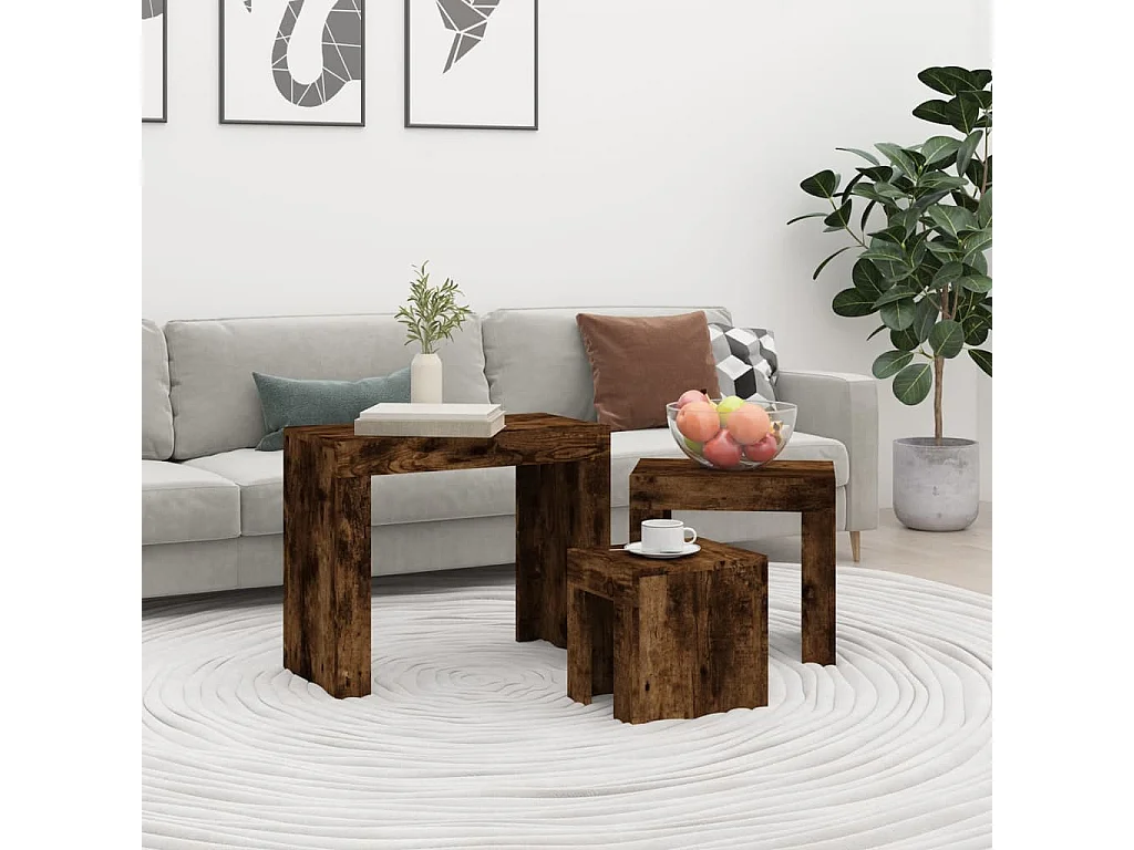 Mesa de centro | Mesa auxiliar madera contrachapada gris Sonoma 90x50x36,5 cm SHL844