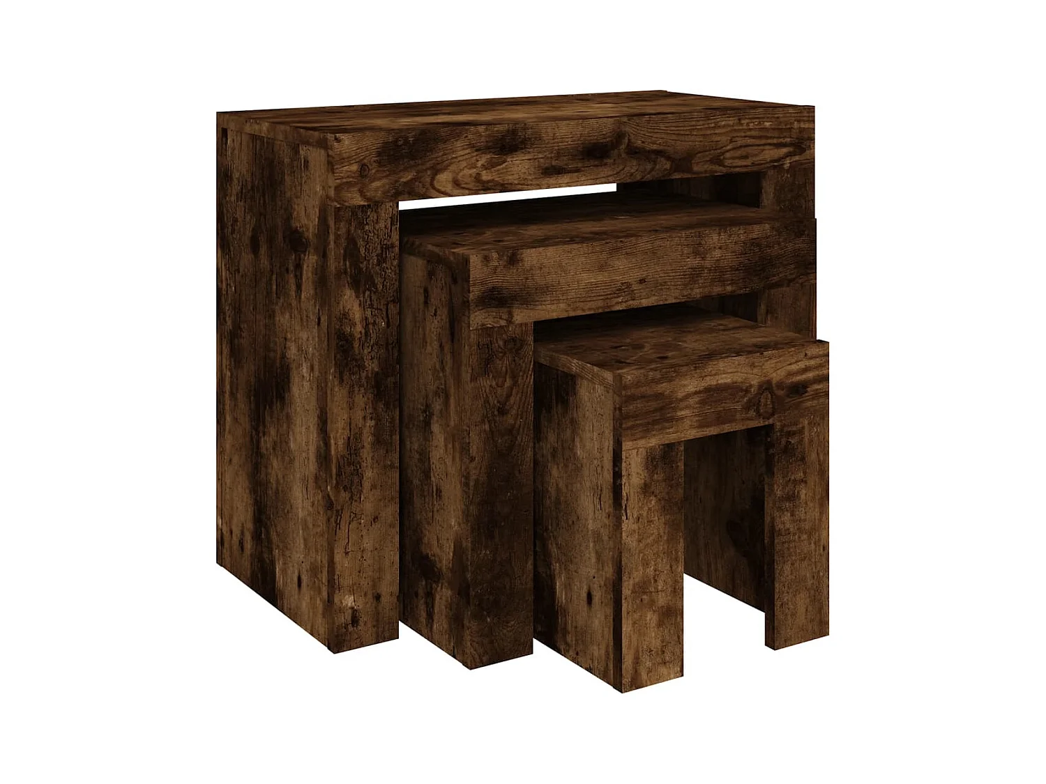 Tables basses gigognes 3 pièces Chêne fumé Bois d'ingénierie SHL56933