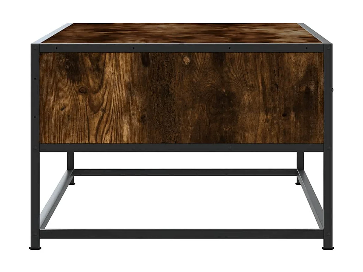 Couchtisch-Wohnzimmertisch-Beistelltische Räuchereiche 100x50x35 cm Holzwerkstoff und Metall SHL7889