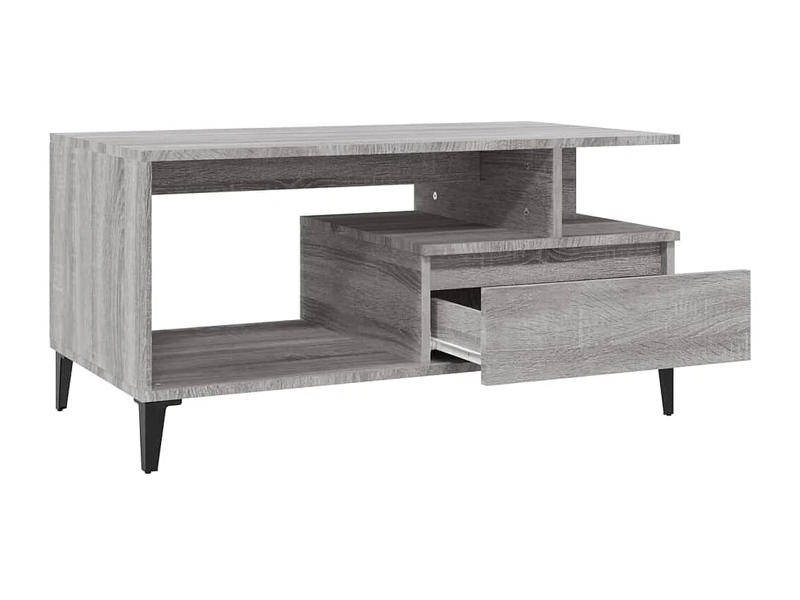 Table basse salon-Table d'appoint Sonoma gris 90x49x45 cm Bois d'ingénierie SHL7426