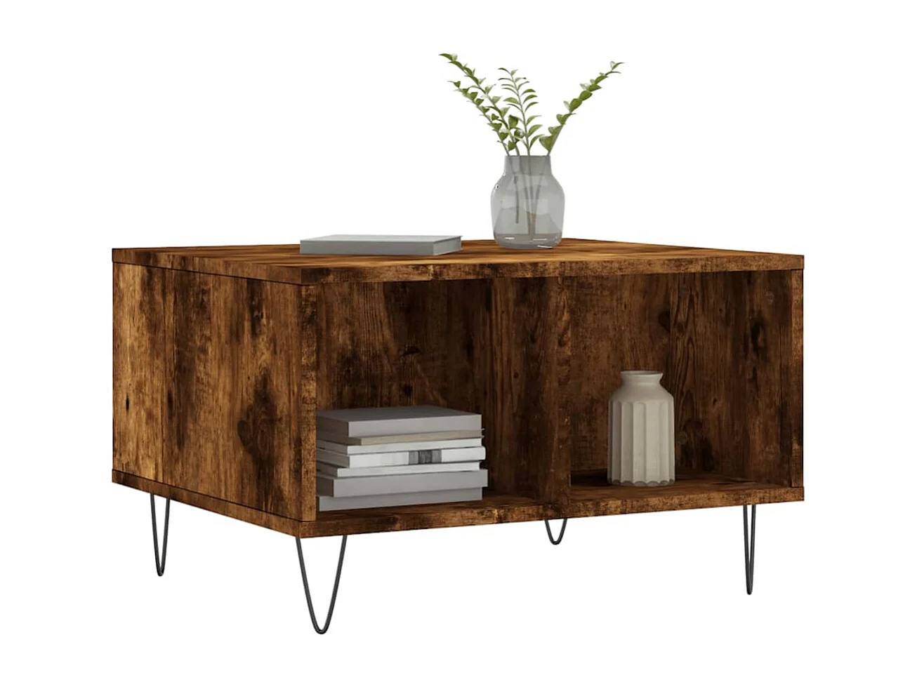 Couchtisch-Wohnzimmertisch-Beistelltische Räuchereiche 60x50x36,5 cm Holzwerkstoff SHL73493