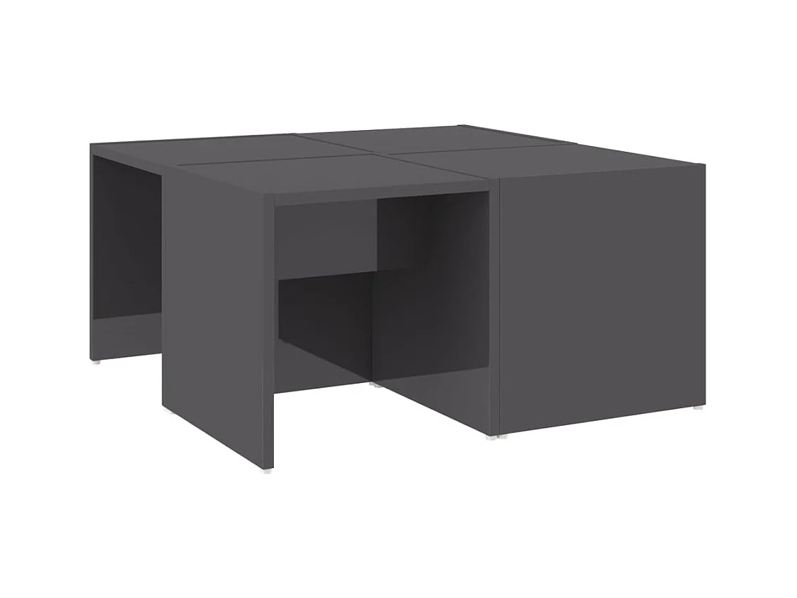 Mesa de centro | Mesa auxiliar con puertas de vidrio grs hormigón 102x50x42 cm SHL4370