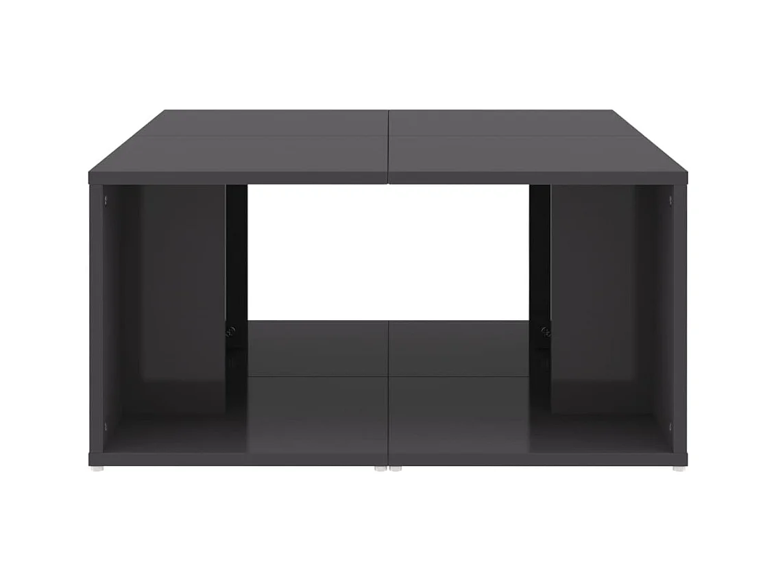 Mesa de centro | Mesa auxiliar con puertas de vidrio grs hormigón 102x50x42 cm SHL4370