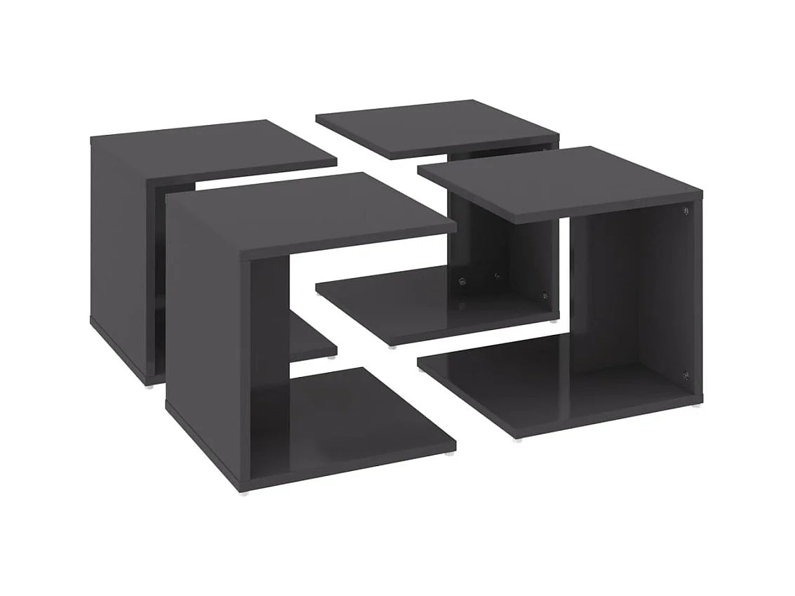 Mesa de centro | Mesa auxiliar con puertas de vidrio grs hormigón 102x50x42 cm SHL4370