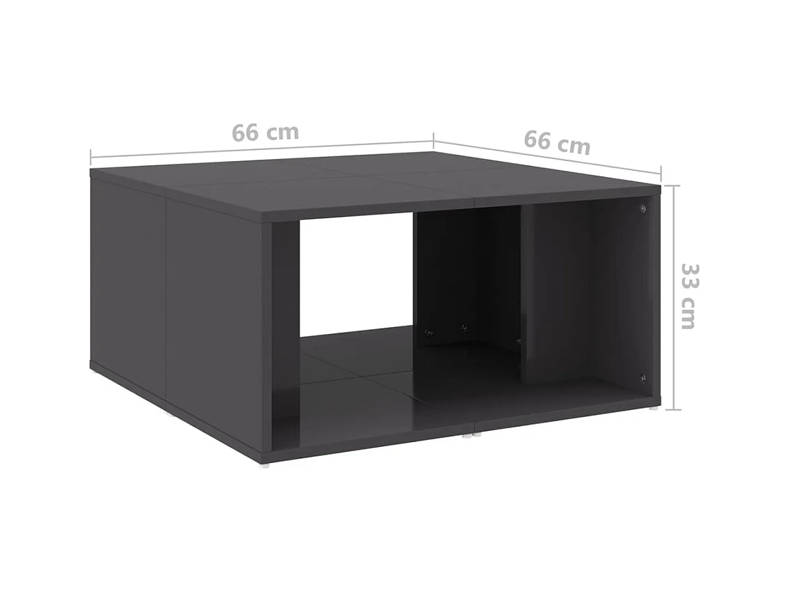Mesa de centro | Mesa auxiliar con puertas de vidrio grs hormigón 102x50x42 cm SHL4370