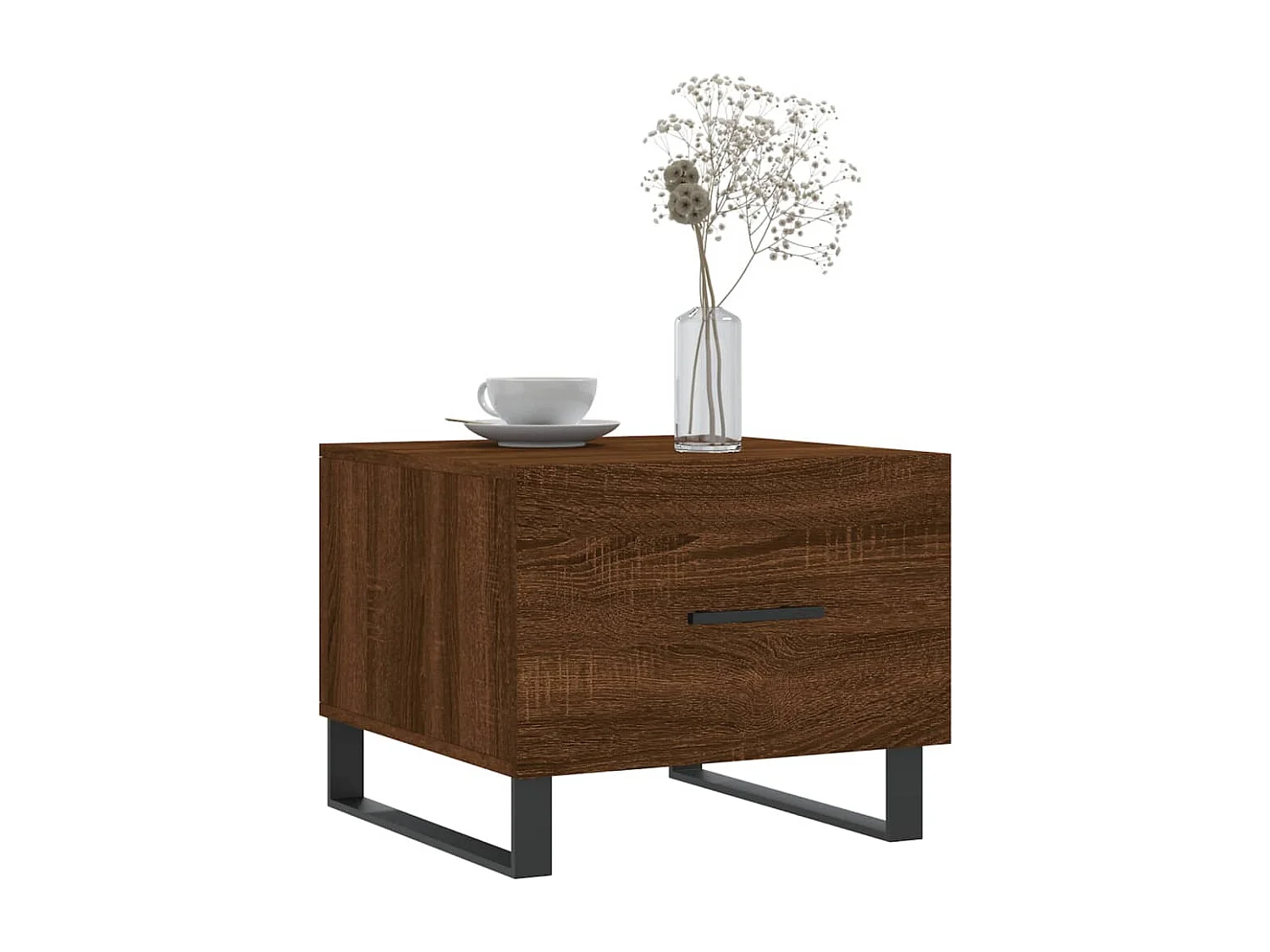 Lot de 2 Tables basses-Tables d'appoint chêne marron 50x50x40 cm bois d'ingénierie SHL44681