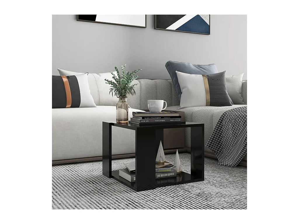 Mesa de centro | Mesa auxiliar con patas de metal marrón roble 50x50x40 cm SHL2642