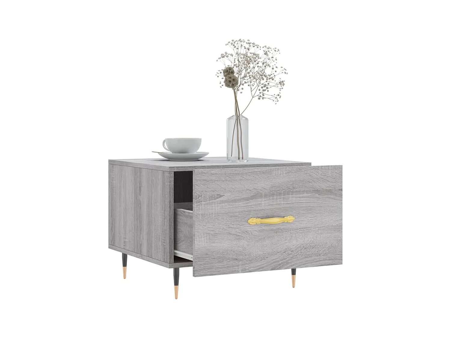 Mesa de centro | Mesa de apoio 50x50x40 cm derivados madeira sonoma cinza