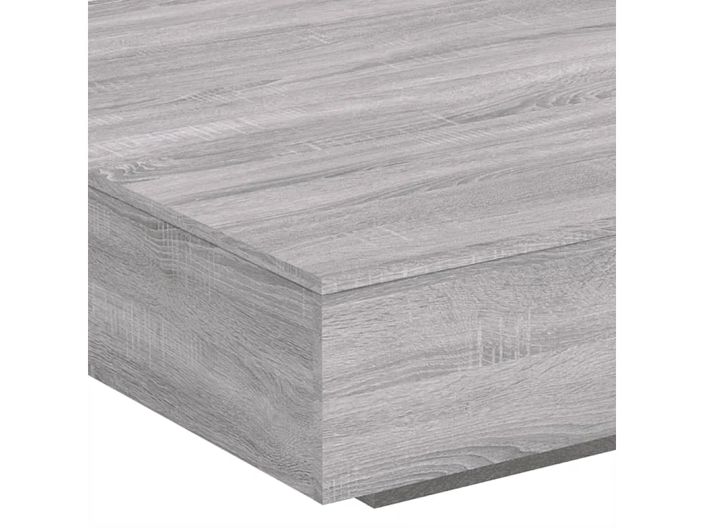 Couchtisch-Wohnzimmertisch-Beistelltische mit LED-Leuchten Grau Sonoma 100x100x31 cm SHL63859