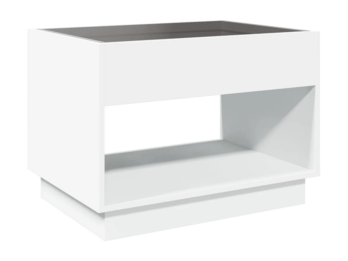 Couchtisch mit Infinity-LED | Beistelltische | Sofatisch Weiß 70x50x50 cm SHL23705