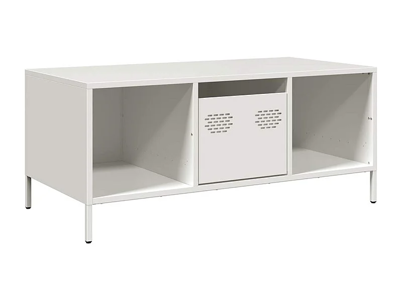 Table basse salon-Table d'appoint blanc 101,5x50x43,5 cm acier laminé à froid SHL21229