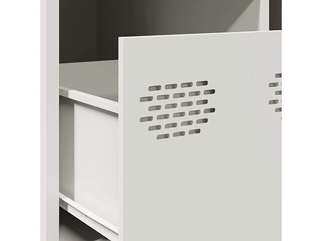 Mesa de centro | Mesa de apoio 101.5x50x43.5 cm aço laminado a frio branco