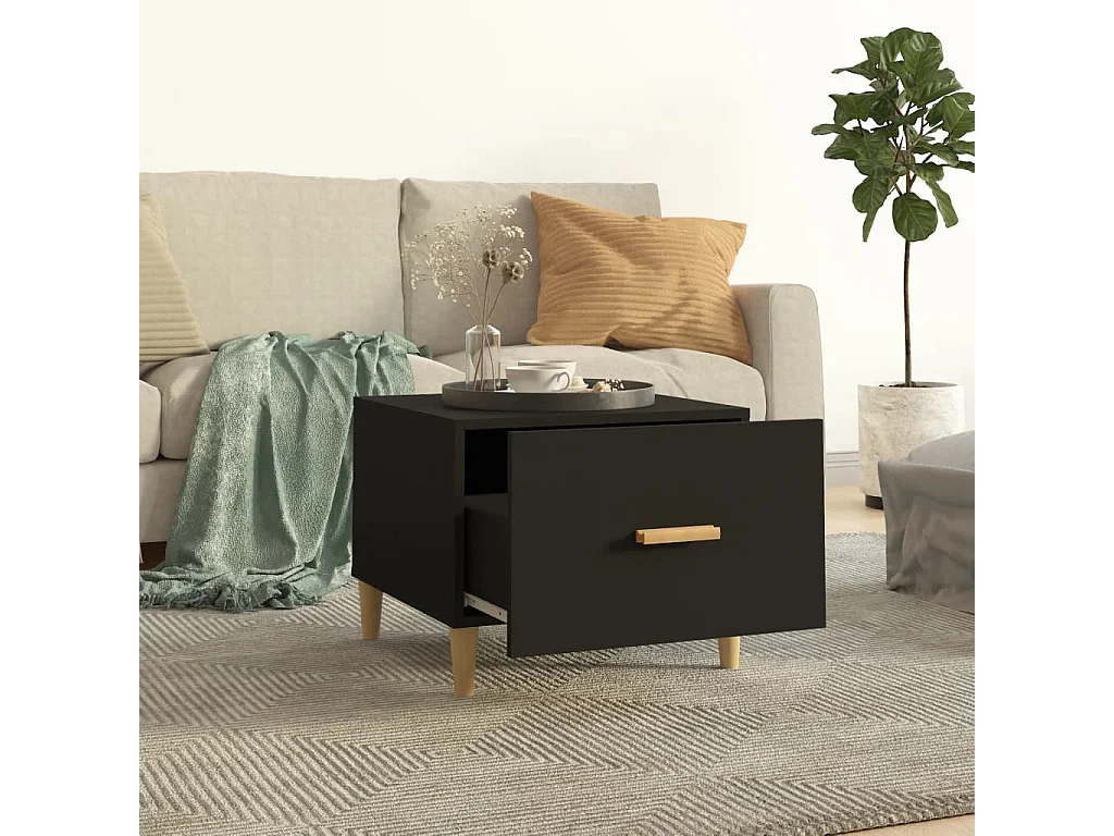 Mesa de centro | Mesa auxiliar madera contrachapada blanco 102x50x40 cm SHL4099