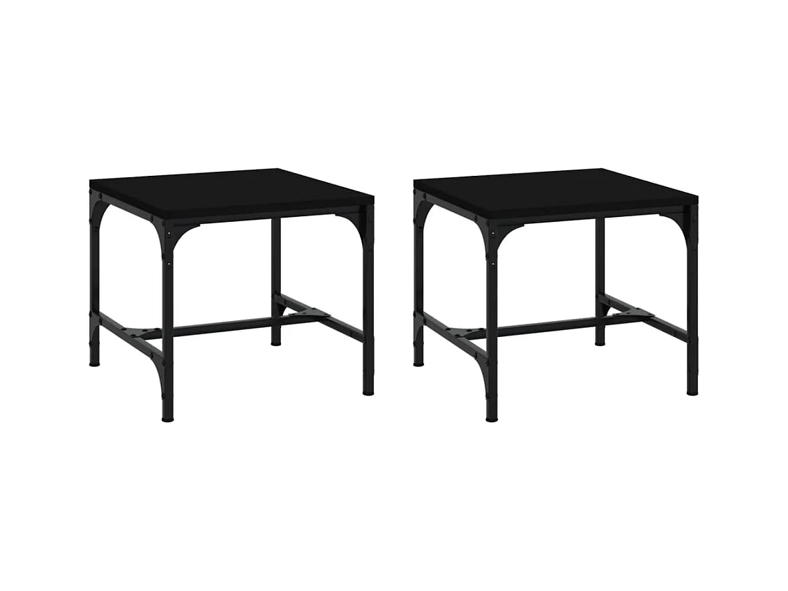 Tables basses salon 2 pièces Design élégant Noir 40x40x35cm Bois d'ingénierie SHL94058