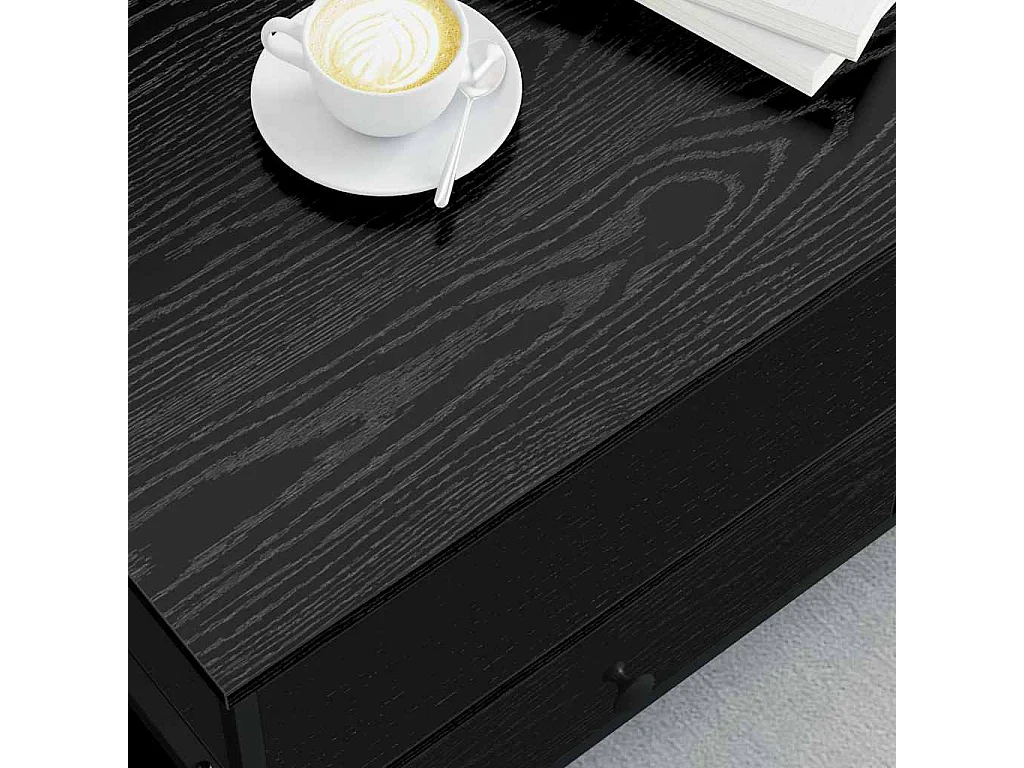 Table basse salon-Table d'appoint Chêne noir 100x51x45 cm Bois d'ingénierie SHL99034