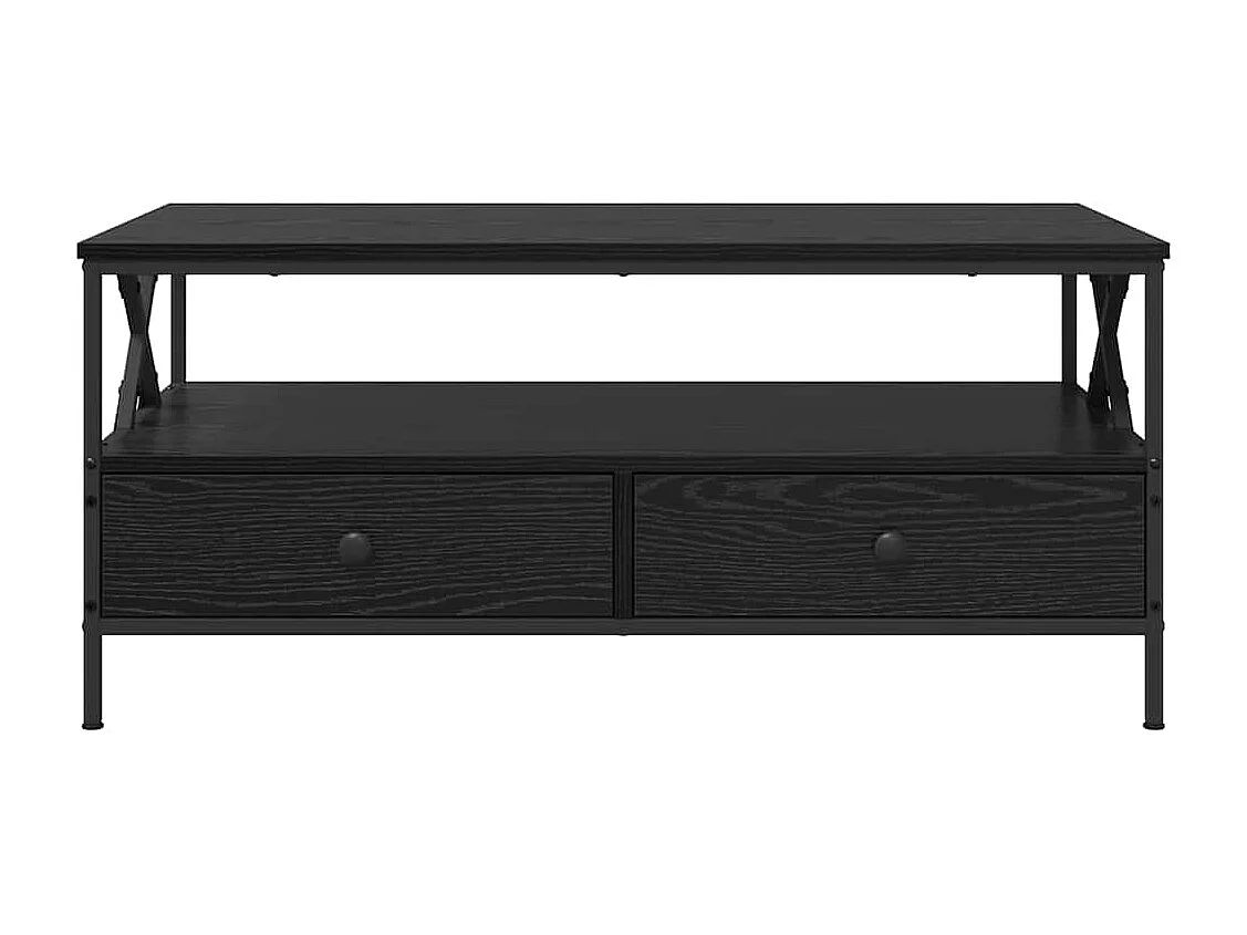 Table basse salon-Table d'appoint Chêne noir 100x51x45 cm Bois d'ingénierie SHL99034