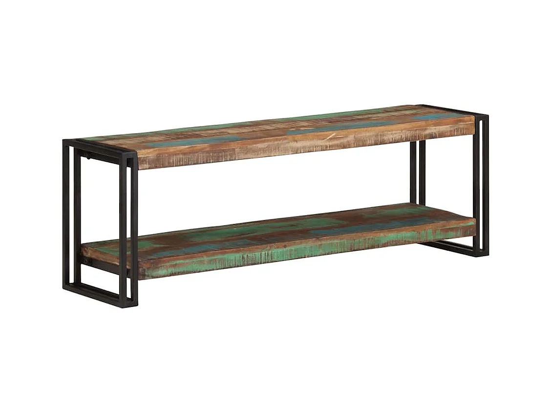 Mueble para la TV | Gabinete de TV | Mueble de salón de madera maciza reciclada 120x30x40 cm