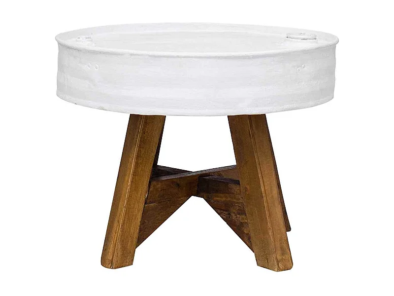 Table basse salon-Table à thé Bois de récupération massif 60x45 cm Blanc SHL8889