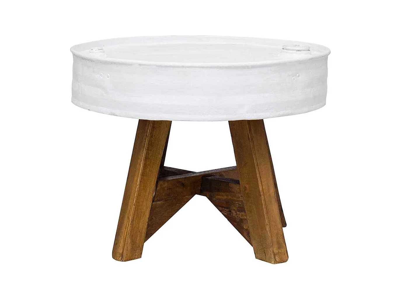 Table basse salon-Table à thé Bois de récupération massif 60x45 cm Blanc SHL8889
