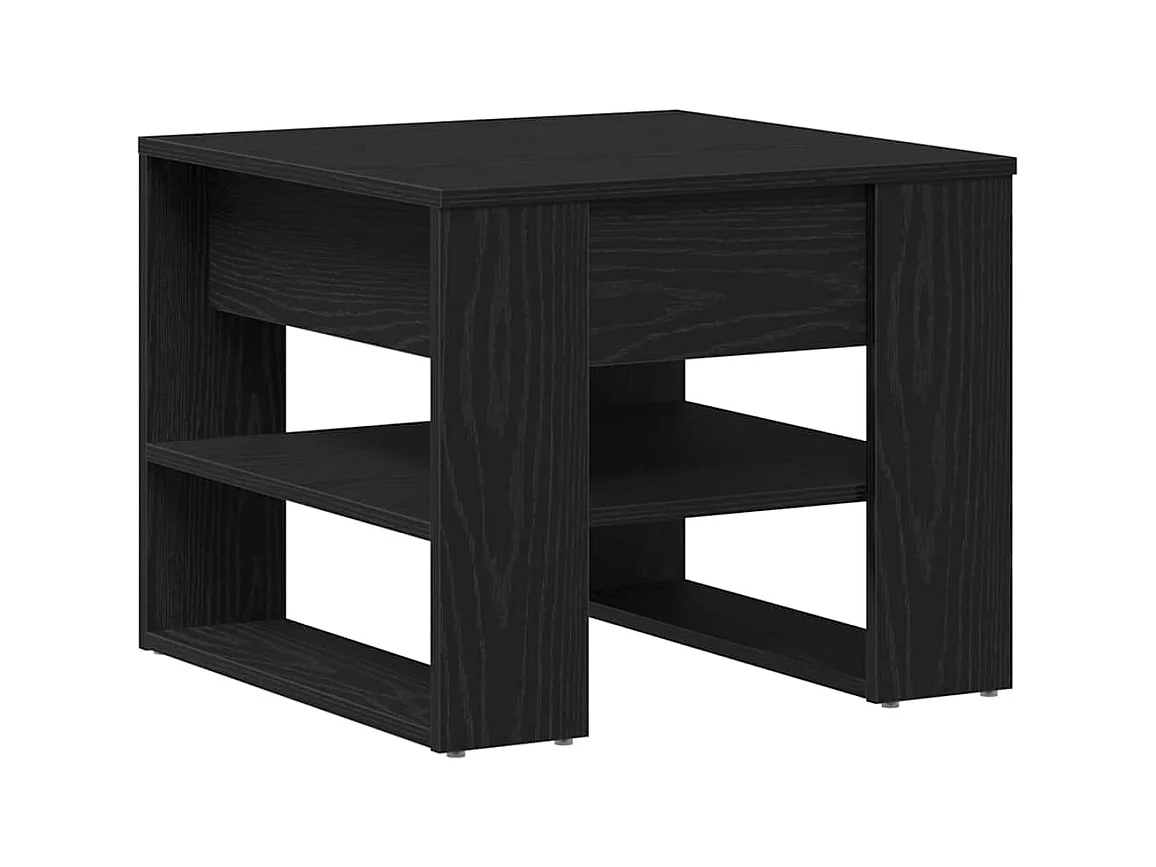 Table basse salon-Table d'appoint en chêne noir 55,5x55x45 cm en bois d'ingénierie SHL58027