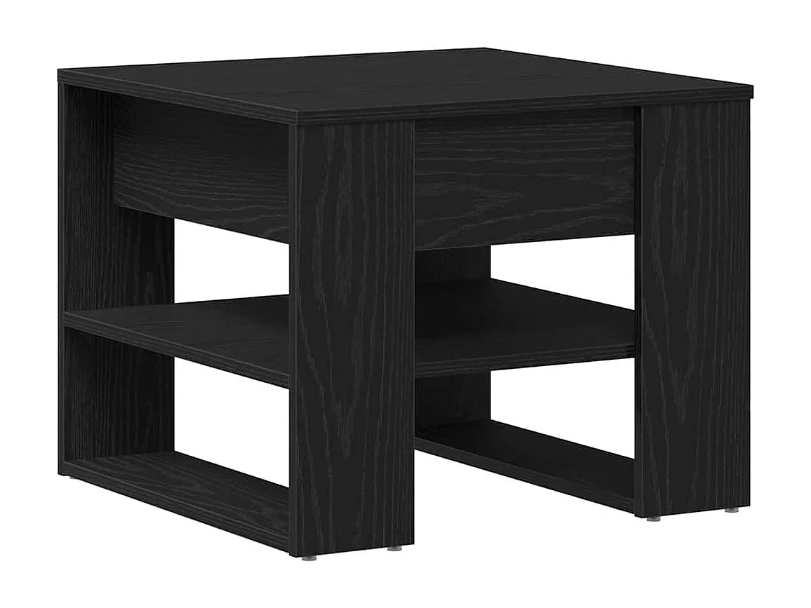 Couchtisch-Wohnzimmertisch-Beistelltische Schwarz Eichen-Optik 55,5x55x45 cm Holzwerkstoff SHL65168