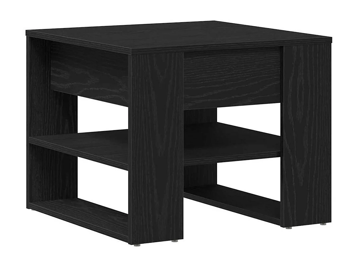 Couchtisch-Wohnzimmertisch-Beistelltische Schwarz Eichen-Optik 55,5x55x45 cm Holzwerkstoff SHL65168