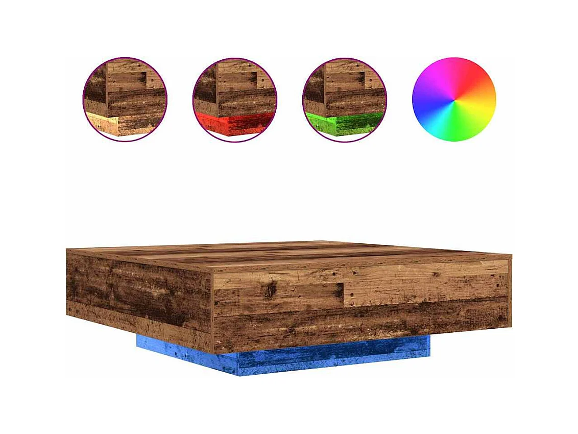 Mesa de centro-Mesa auxiliar-Mesita de centro madera contrachapada roble Sonoma 80x80x31 cm SHL2693