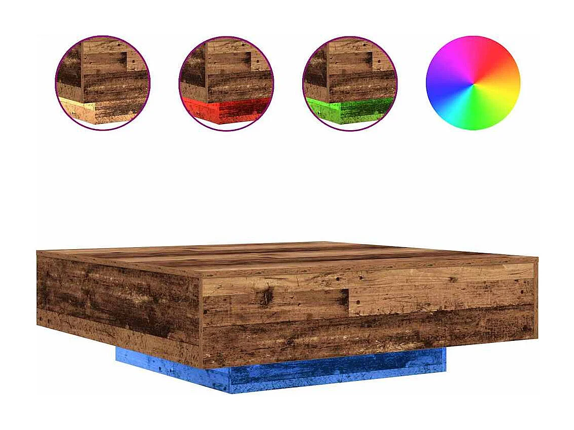 Salontafel | Koffietafel Oud hout 100 x 100 x 31 cm Bewerkt hout