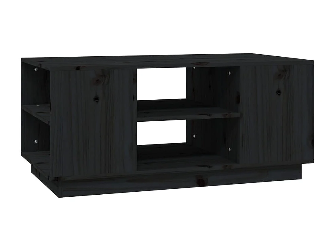 Couchtisch-Sofatisch-Beistelltische Schwarz 90x49x40,5 cm Massivholz Kiefer SHL63940