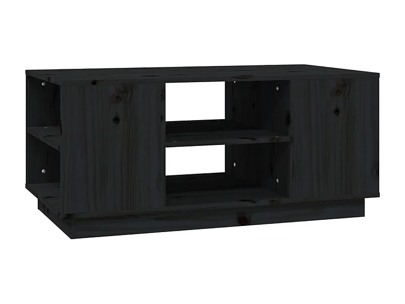 Couchtisch-Sofatisch-Beistelltische Schwarz 90x49x40,5 cm Massivholz Kiefer SHL63940